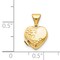 14K Gold Flower Heart Locket Photo Pendant Jewelry 16.2mm x 10.4mm